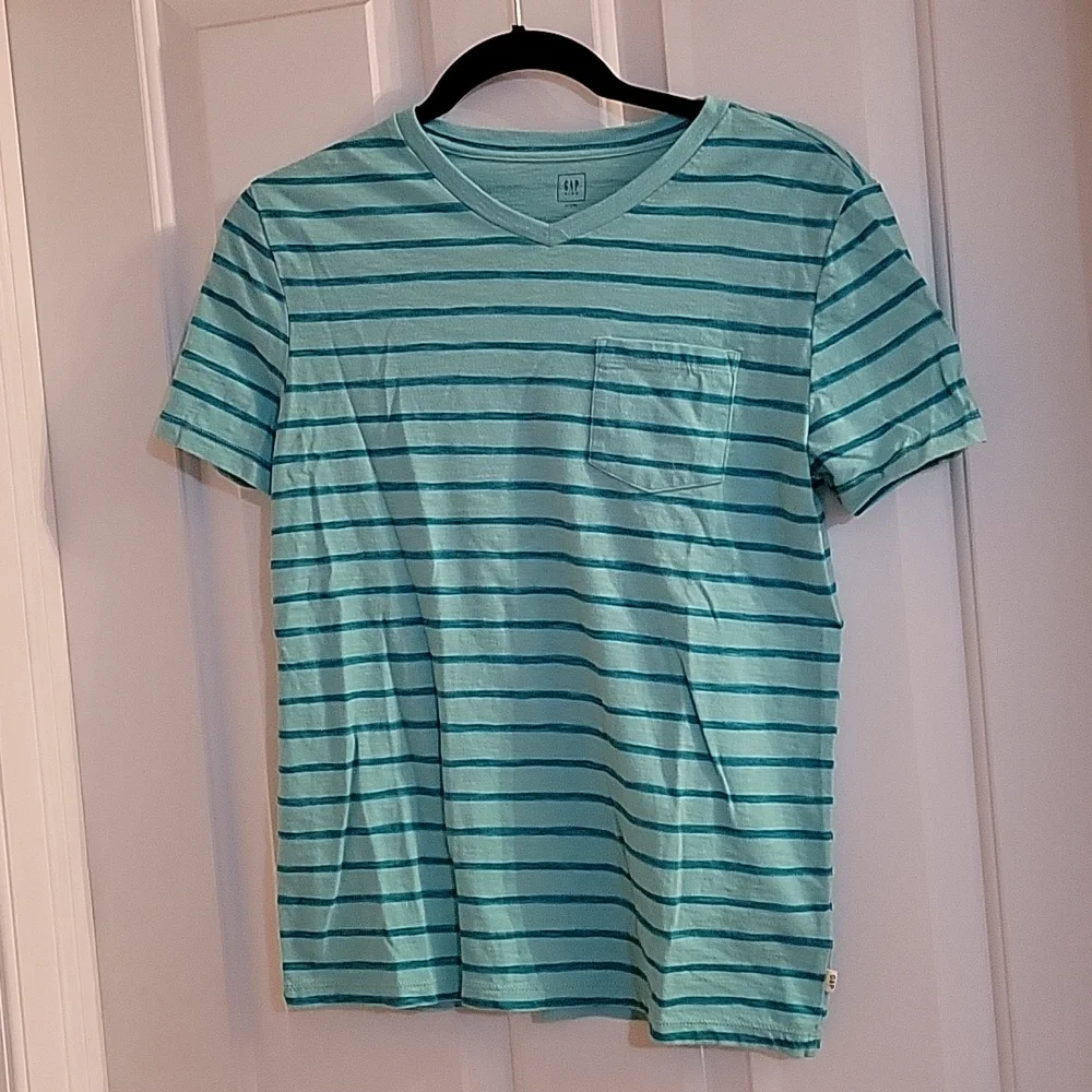 Gap green striped tee xl
